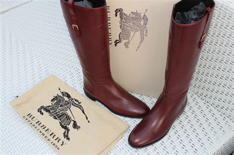 burberry copse bordeaux knee high boots|Burberry Women's Knee High Boots with Upper Leather.